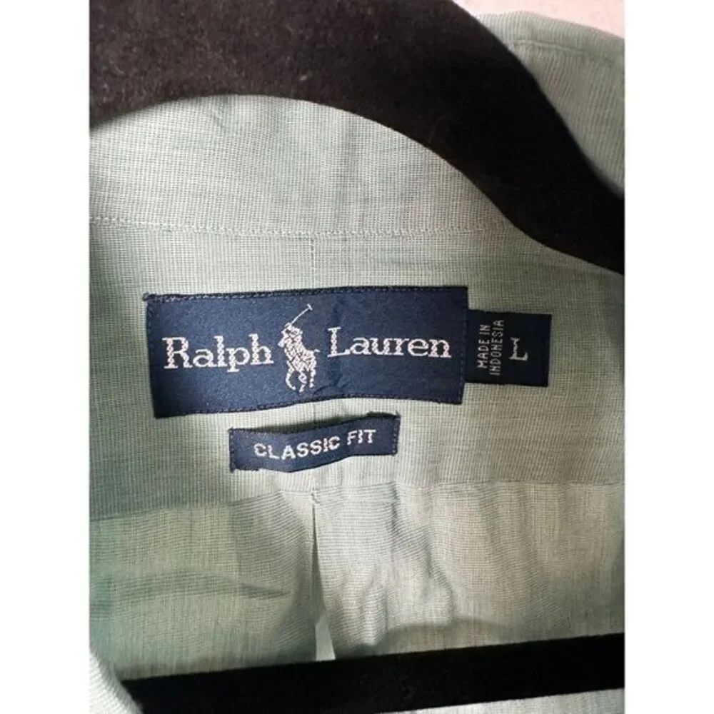 Ralph Lauren‎ Classic Fit Mint Green Button-Down Shirt Casual Elegant - Picture 3 of 5